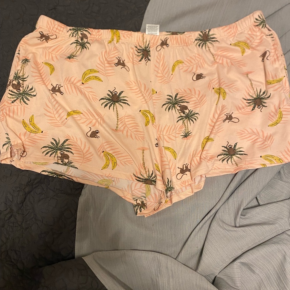 Tropical Print Women's Pajama Shorts